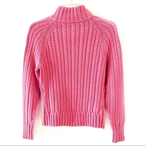 GAP Pink Ribbed Front Zip Long Sleeve Cardigan M - Picture 6 of 8